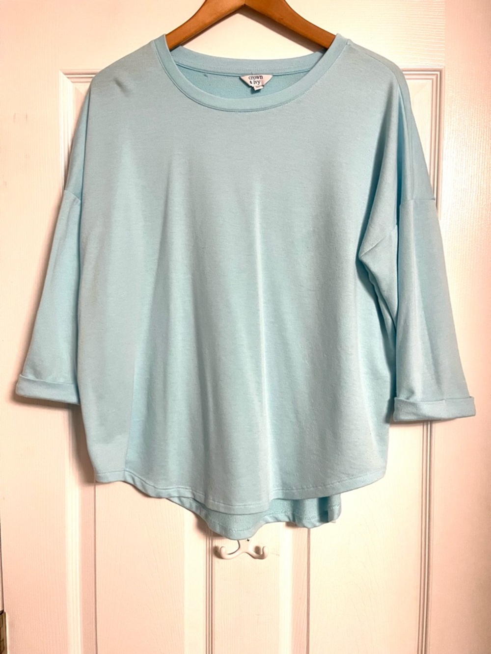 crown & ivy Light Blue 3/4 Sleeve Baby Terry T-Shirt